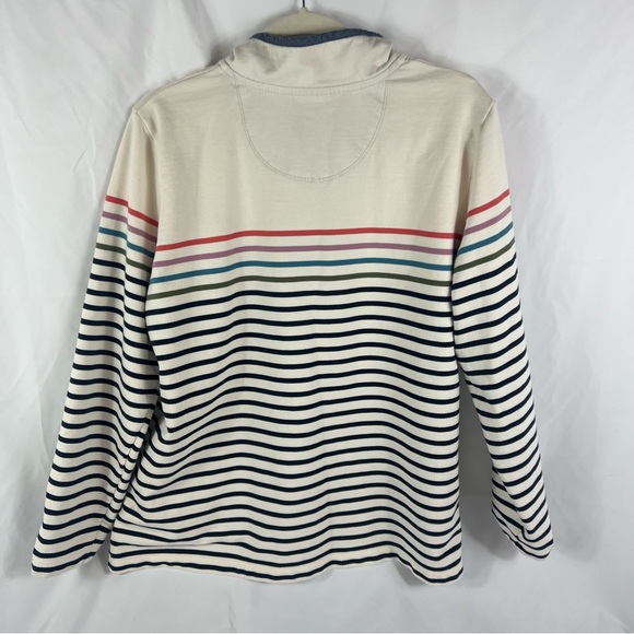 L.L. Bean Women’s Striped Rugby Polo Quarter Snap Pullover Henley Shirt - Picture 8 of 10